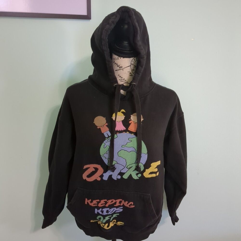 D.A.R.E. DARE Planet Earth Graphic Hoodie Sweatshirt medium women's